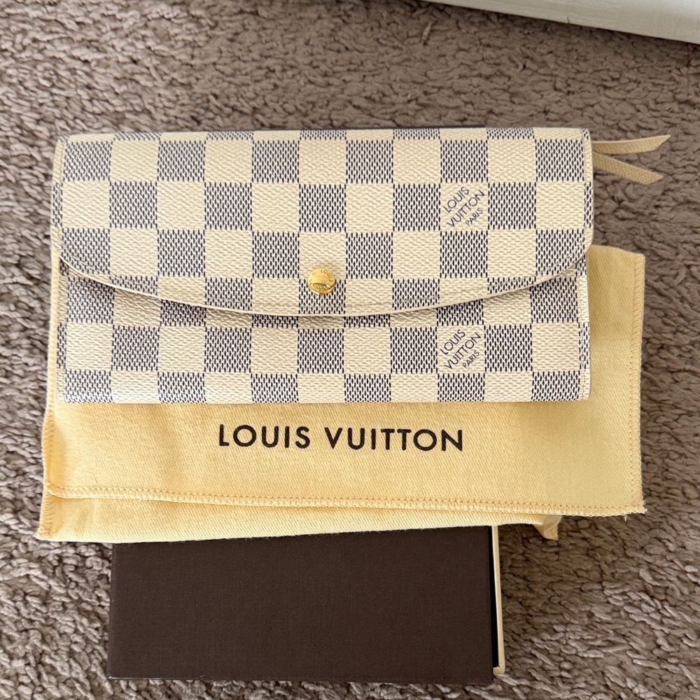 Authentic Louis Vuitton Damier Azur Wallet - Cream color